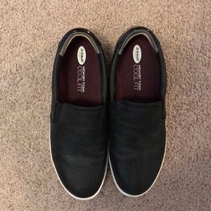 Black slip on sneakers